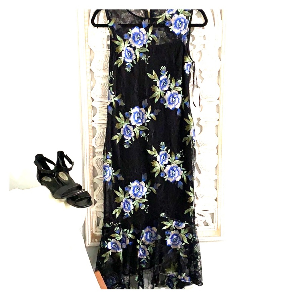 Calvin Klein Floral Lace Midi Dress